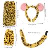 1Set Cute Animal Ear Headband Plush Cosplay Costume Accessory with Tail Gloves and Bowtie for Halloween Parties and Dress Up Events view 2