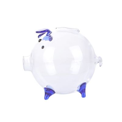 1Pc Transparent Glass Piggy Bank Cartoon Design Money Box for Adults Decorative Coin Saving Bank Teach Saving Habits Enhance Home Decor