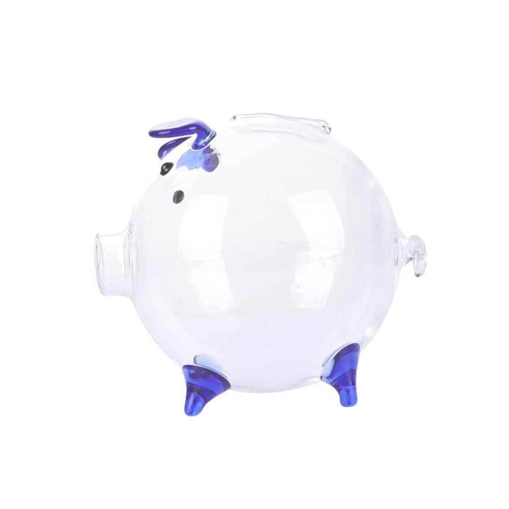 1Pc Transparent Glass Piggy Bank Cartoon Design Money Box for Adults Decorative Coin Saving Bank Teach Saving Habits Enhance Home Decor
