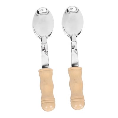 2pcs Folk Style Musical Spoons Rustic Metal Percussion Instruments for All Ages Easy to Play Friendly Handle for Parties and Outdoor Gatherings