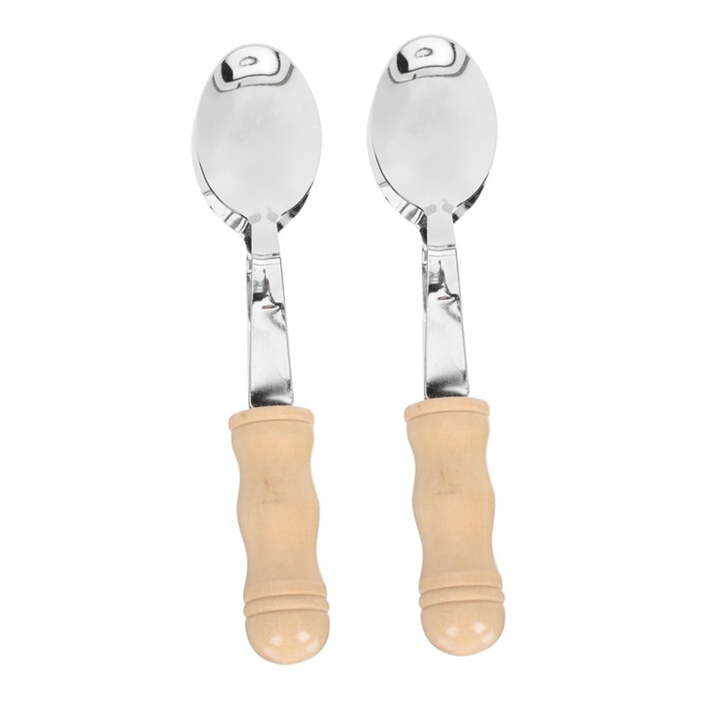 2pcs Folk Style Musical Spoons Rustic Metal Percussion Instruments for All Ages Easy to Play Friendly Handle for Parties and Outdoor Gatherings