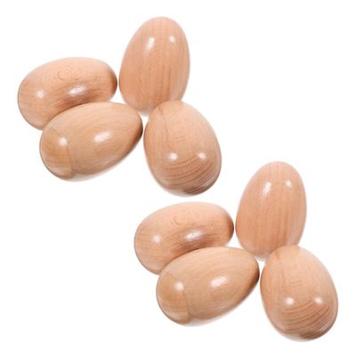 8pcs Wooden Musical Eggs Orff Design Shaker Eggs Natural Maracas for Classroom Outdoor Games Musical Education