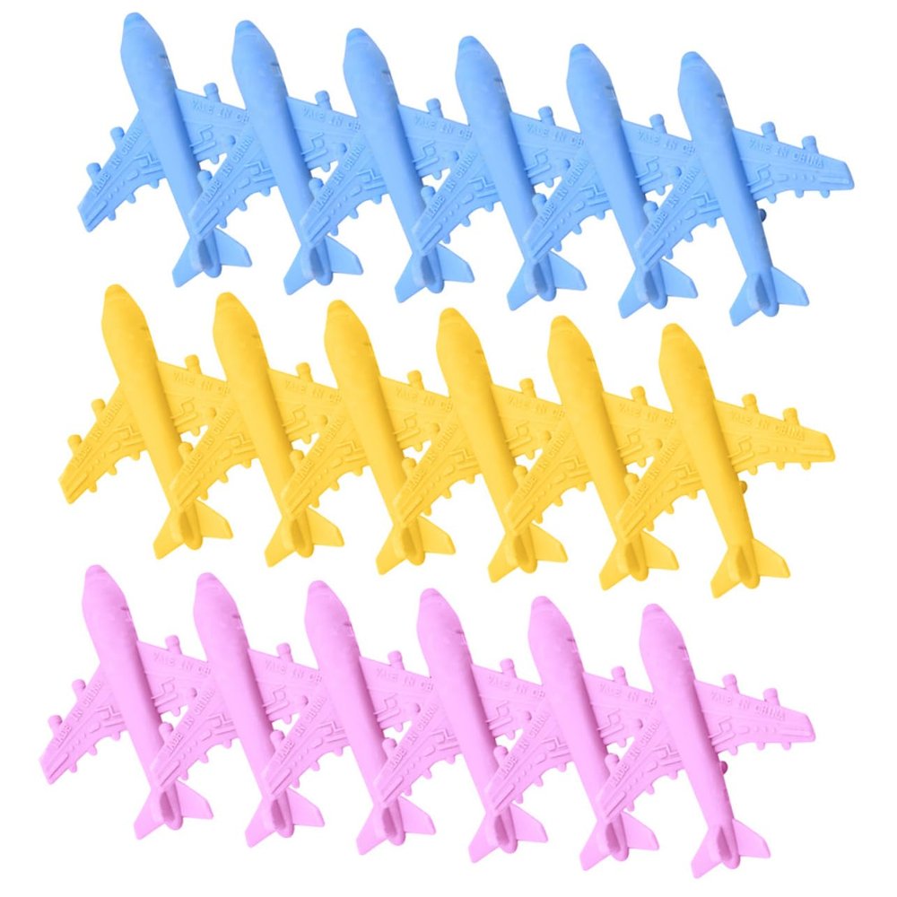 18Pcs Airplane Shape Erasers for Learning Stationery Fun Party Favors School Rewards Collectibles Random Colors