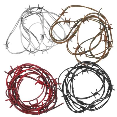 Abaodam 4pcs Fake Barbed Wire Chains Halloween Prop for Spooky Parties and Haunted House Decorations Material Realistic Design for Themed Events