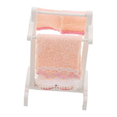 1 Set Miniature Towel Rack Model Realistic Dollhouse Bathroom Accessory for Decoration Sturdy Design for Miniature Displays and Doll Bathroom Scenes