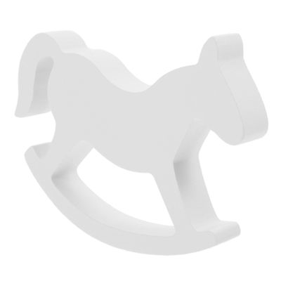 Abaodam Small Wooden Rocking Horse Decor White Wooden Rocking Horse for Wedding Home Decoration Boys