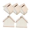 5Pcs DIY Unfinished Wooden Piggy Banks for Adorable Change Container Retro House Design for Crafting Saving Decorate Your Own view 1
