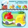 Electric Train Set for Toddlers 3-5 4-8 with Train Tracks Set Lights Up Steam Sign Realistic Music Sound Magnetic Train Connection Toys Birthday 3 4 5 6 7 8+ Years Old Boy Toys Girl view 2