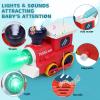 Electric Train Set for Toddlers 3-5 4-8 with Train Tracks Set Lights Up Steam Sign Realistic Music Sound Magnetic Train Connection Toys Birthday 3 4 5 6 7 8+ Years Old Boy Toys Girl view 4