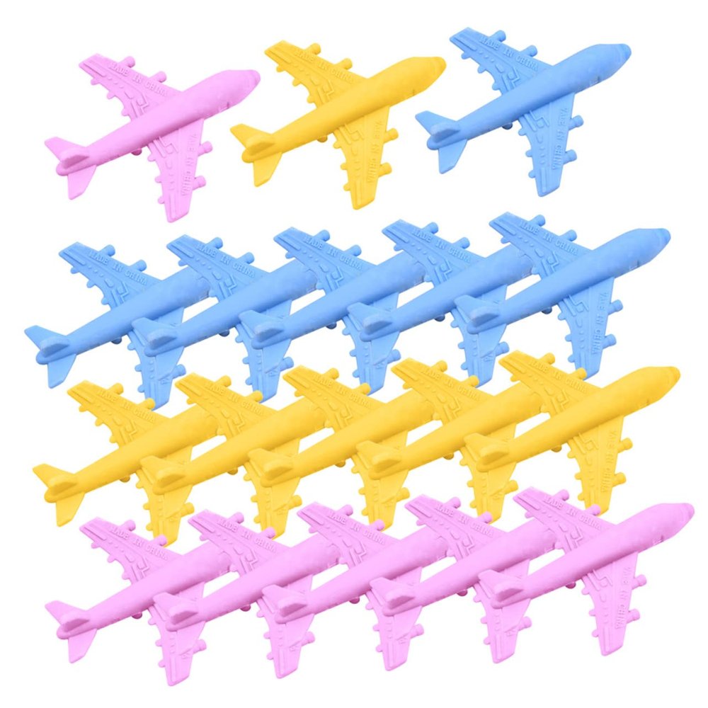 18Pcs Airplane Shape Erasers for School Supplies Fun Stationery for Students for Parties and Rewards