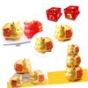 1Pc Year Ox Money Bank Large Capacity Piggy Pot Decor Golden Cow Mascot for Home Office Year Festivals and Adorable Savings Box view 3