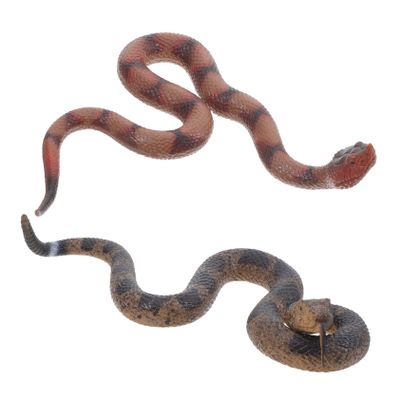 Abaodam 2pcs Realistic Rubber Snake Lifelike Rattlesnake Figures for Pranks Garden Decor and Halloween Party Props Safe Flexible Material for Pets