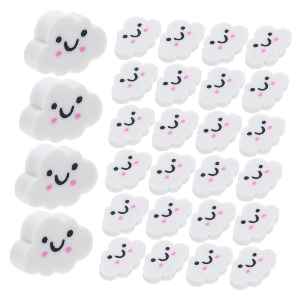 50Pcs Cute Cloud Erasers for Mini Portable Halloween Erasers Supplies for Goodie Bags Parties and Learning Activities Gentle Reliable for Pencil Marks