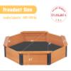 64''x56''x8.5'' Octagon Sandbox with Cover for Kids Outdoor Play, Wood Large Sandpit with 4 Benches, Quick Easy Install, US. Patented view 3
