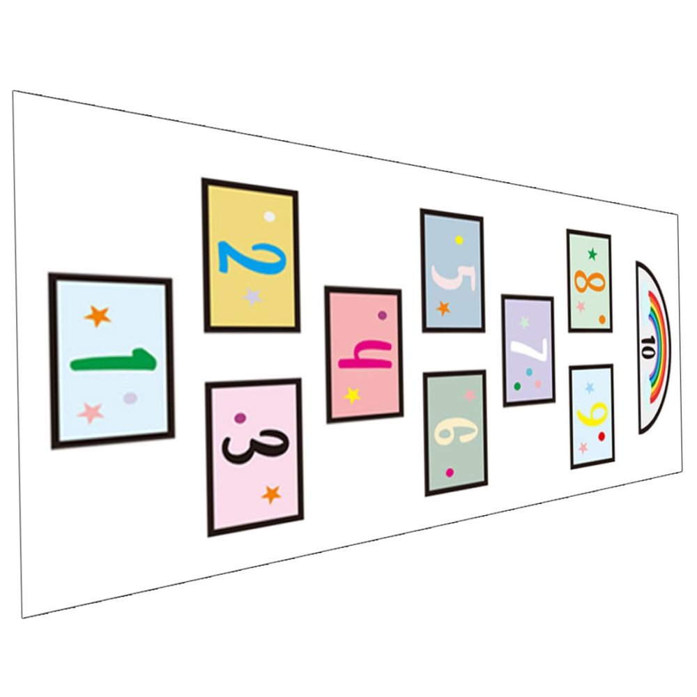 Hopscotch Game Floor Decal for Room Non Damaging Removable Wall Sticker Fun Number Game Floor Sticker for Playroom and Nursery Decor Easy to Apply and Reapply