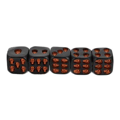 5Pcs Black Skull Dice Decorative Dice for Halloween Parties Bar Games and Events Detail Lightweight Easy to Carry