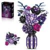 chanbrick Purple Flower Bouquet Building Set with Vase Plant Botanical Collection for Adults Women Girl 14+ Gothic Home Decor view 1