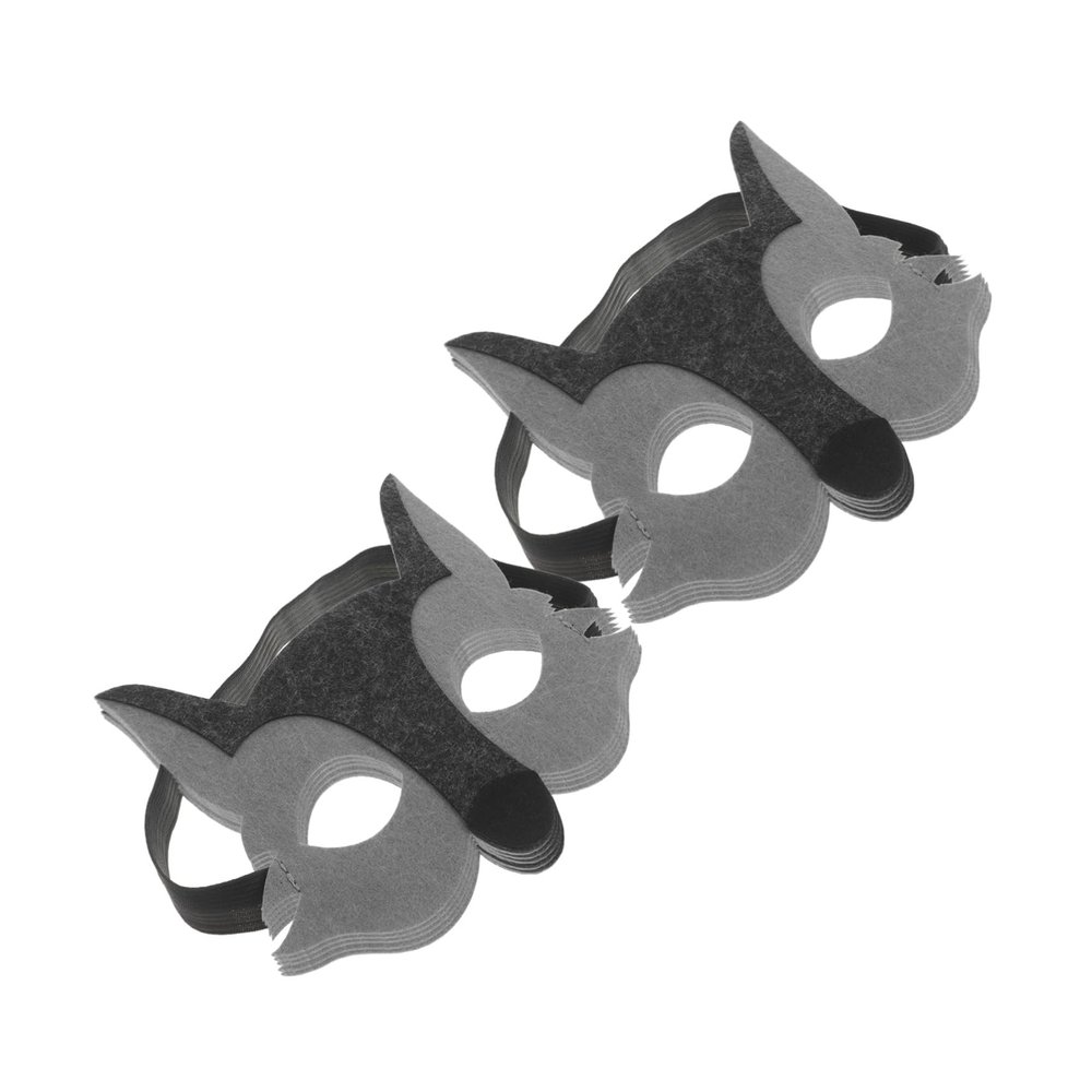 Abaodam 10Pcs Wolf Mask Plastic Felt Half Face Animal Masquerade Masks for Halloween Birthday Parties Role Play Activities