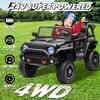 24V Ride On Toys for Big Kids, MOEYURO 2 Seater Ride on Cars with 4WD/2WD Switchable, 20'' Wide Seat, Ride on Truck w/Remote Control, 4-Wheeler Suspension, Power Car Wheelers for Kid Boys Girls, Black view 2