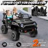 24V Ride On Toys for Big Kids, MOEYURO 2 Seater Ride on Cars with 4WD/2WD Switchable, 20'' Wide Seat, Ride on Truck w/Remote Control, 4-Wheeler Suspension, Power Car Wheelers for Kid Boys Girls, Black view 3