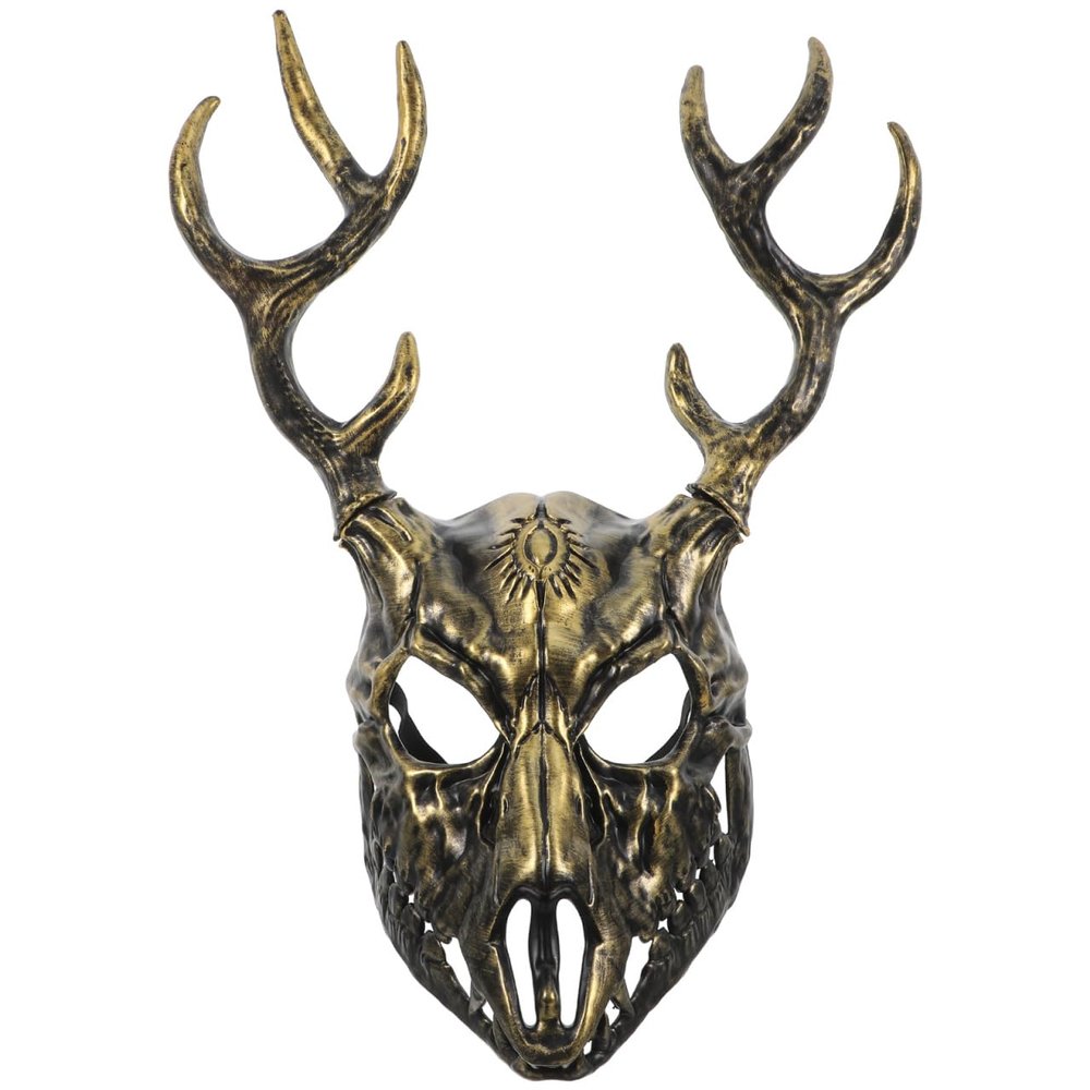 Abaodam Antler Halloween Mask with Detachable Horns Unique Animal for Halloween Party Cosplay Costume Breathable Material for Comfort Eye Catching Design Role Playing Prop