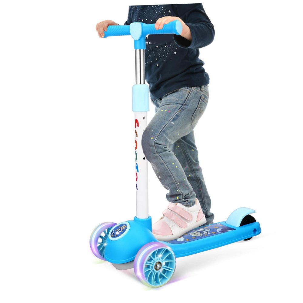 Three Wheeled Scooter Height Adjustable Portable Scooter for Stylish and Lightweight Outdoor for Ages
