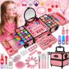 99 Pcs Kids Makeup Kit for Girls, Princess Toys Real Washable Cosmetics Set with Mirror, Hair Ties, Nails, Rings, Earrings, Necklace, Perfect for 3 4 5 6 7 8 Year Old Girls Birthday view 1