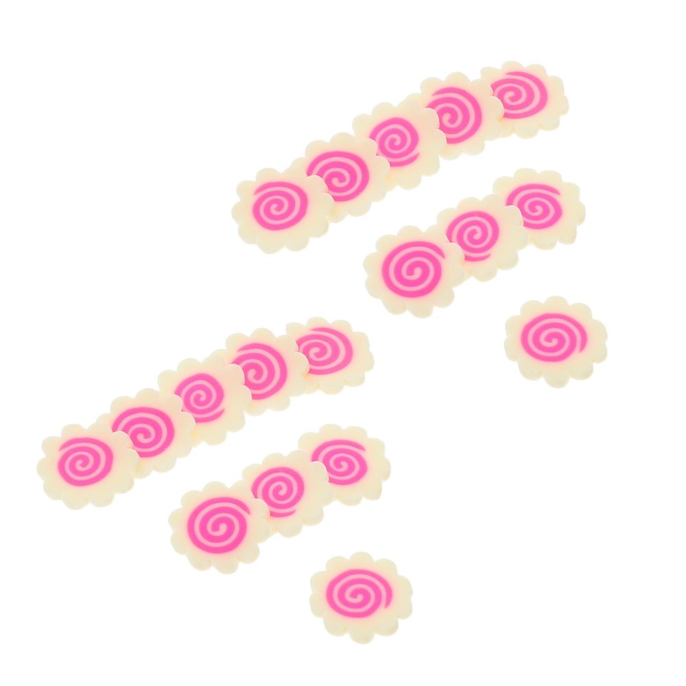 1 Pack Fake Japanese Food Embellishments Soft Clay Narutomaki Slices for DIY Nail Art Crafts and Projects