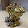 Hanll RW V-2 Steam Engine Model  CNC Brass Twin-Cylinder Reversible Steam Power Unit with Stephenson Valve Gear, Compact High-Torque Marine Engine for Hobbyists (6cc, 3000RPM) view 4