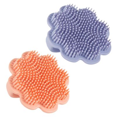 2Pcs Bath Brush Soft Silicone Lion Pattern Shampoo Scalp Comb for Newborns Gentle Cradle Cap Scrubber Exfoliator for Boy Girl Safe Ergonomic Design for Comfortable