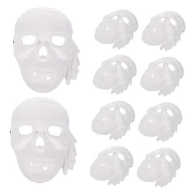 Abaodam 10Pcs DIY Blank Pirate Masks Unpainted Masks for Lightweight Safe Crafting for Dress Up Parties and Creative Projects