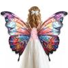 GOLDGE LED Electric Fairy Wings for Girls, Moving Butterfly Wings with Lights & Music, Toy for Halloween, Valentine, Birthday, Christmas, Party Costume, Princess Cosplay and Dress-Up (Colorful)