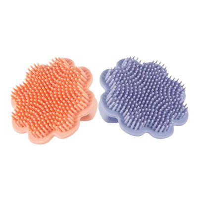 2Pcs Bath Brush Soft Silicone Lion Design for Newborns Gentle Cradle Cap Removal Scrubber Multi Functional Scalp Massager for Boy Girl