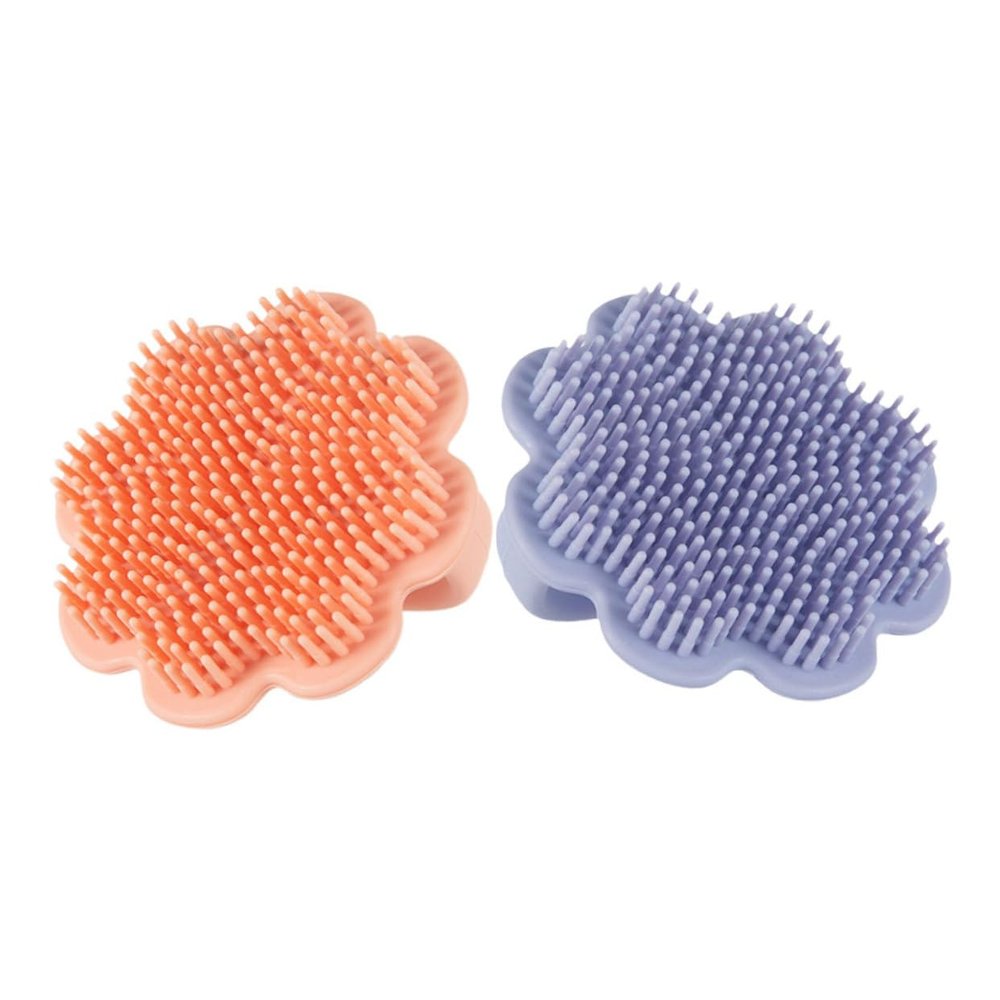 2Pcs Bath Brush Soft Silicone Lion Design for Newborns Gentle Cradle Cap Removal Scrubber Multi Functional Scalp Massager for Boy Girl