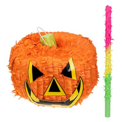 1Set Halloween Pumpkin with Stick Fun Activity for Spooky Parties Fill with Treats for Halloween Decoration and Fiesta Game