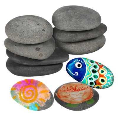 10Pcs DIY Graffiti Rocks for Safe and Smooth Painting Stones for Creative Art Projects for Preschoolers and School Versatile Decoration for Home and Garden