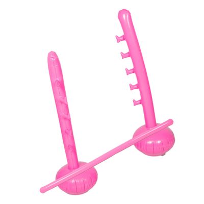 BESTonZON Inflatable High Jump Bar for Outdoor Gatherings Adjustable PVC Game Families Interactive Pool Activity for Hawaiian-Inspired Events