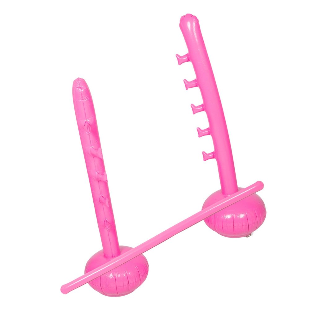 BESTonZON Inflatable High Jump Bar for Outdoor Gatherings Adjustable PVC Game Families Interactive Pool Activity for Hawaiian-Inspired Events