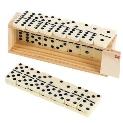 BESTonZON Domino Set for Adults and Boys and Girls Compact Vintage Table Game with Storage Case Dominoes for Family and Gatherings