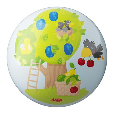 HABA 2012752001 Play Ball for Children from 2 Years with Colourful Fruits 14 cm with Valve for Indoor and Outdoor Use