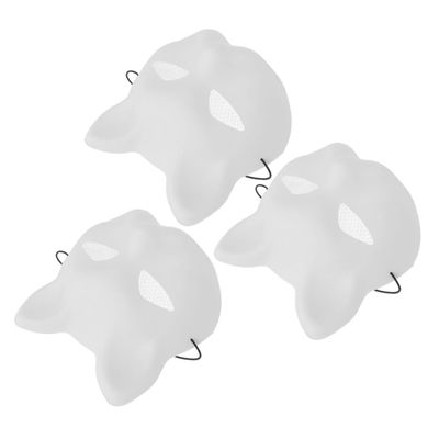 Abaodam 3Pcs DIY Unpainted Cat Masks for Creative Whimsical Half Face Masquerade Masks for Halloween Parties Unique Matte Finish for Cosplay and Craft Projects