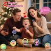 Mini Karaoke Machine for Kids Gifts,3 4 5 6 7 8 9 10 11 12+ Years Old Girl Boy Birthday Gifts Party Singing Toys,Portable Bluetooth Speaker with 2 Wireless Microphone for Teens,Simple Button (Purple) view 2