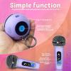 Mini Karaoke Machine for Kids Gifts,3 4 5 6 7 8 9 10 11 12+ Years Old Girl Boy Birthday Gifts Party Singing Toys,Portable Bluetooth Speaker with 2 Wireless Microphone for Teens,Simple Button (Purple) view 3