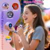 Mini Karaoke Machine for Kids Gifts,3 4 5 6 7 8 9 10 11 12+ Years Old Girl Boy Birthday Gifts Party Singing Toys,Portable Bluetooth Speaker with 2 Wireless Microphone for Teens,Simple Button (Purple) view 4