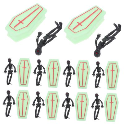Abaodam 1Set Tiny Coffin Box Model Mini Prank Coffin Boxes for Halloween Party Decorations Portable Ghostly Decor for Various Occasions Plastic Construction