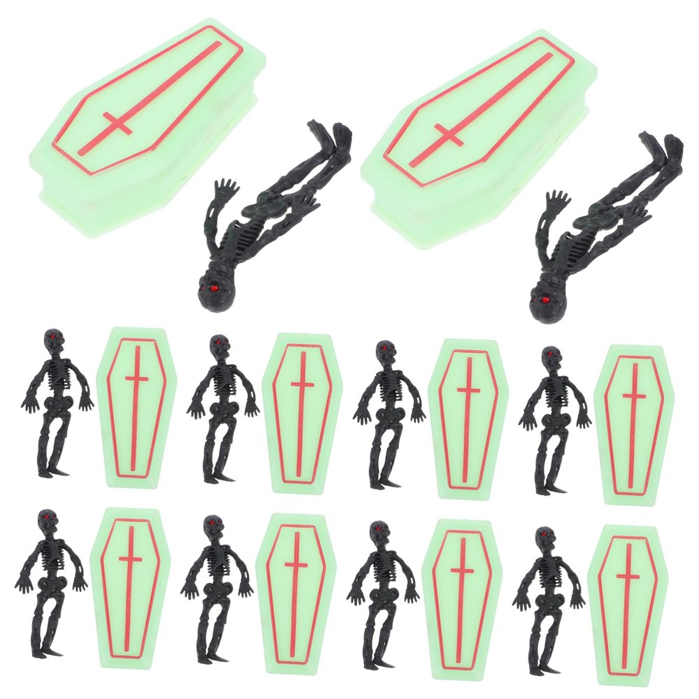 Abaodam 1Set Tiny Coffin Box Model Mini Prank Coffin Boxes for Halloween Party Decorations Portable Ghostly Decor for Various Occasions Plastic Construction