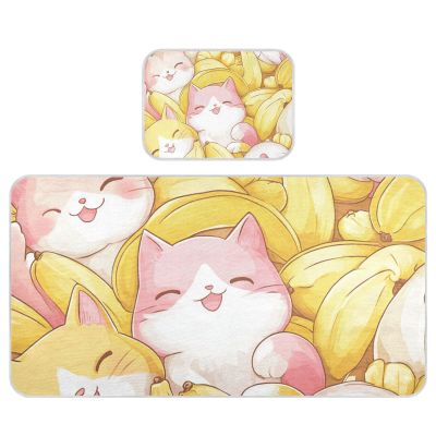 Cartoon Banana Cat Yellow Cooling Baby Mattress Topper 28" x 52" Washable Pads for beds for Kids, Adult