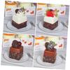 2sets Decorative Cake Model Realistic Artificial Dessert Photo Props for Weddings Parties and Displays Pu Material for Home Bakery and Event Decoration 4pcs*2 view 3