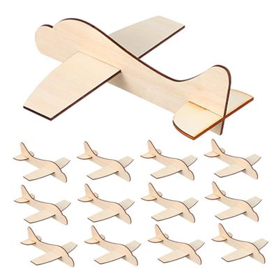 Toyvian 15pcs Wooden Airplane Model Kit Unfinished Wood Planes for DIY Craft for Imaginative Play Safe and Versatile Art for Home Decoration Learning Activities