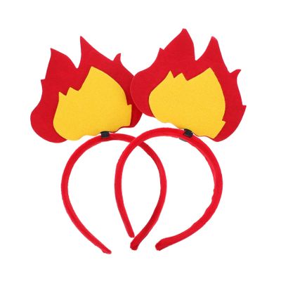 Abaodam 2Pcs Fire Flame Headband Distinctive Flame Costume Accessory for Halloween Carnival and Themed Parties Lightweight Design for Comfortable Wear for Festive